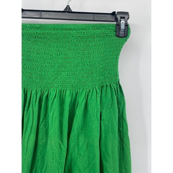 THE ORIGINAL ARIZONA Women's Dark Green Smocked Strapless A-Line Mini Dress SZ M - Picture 3 of 9